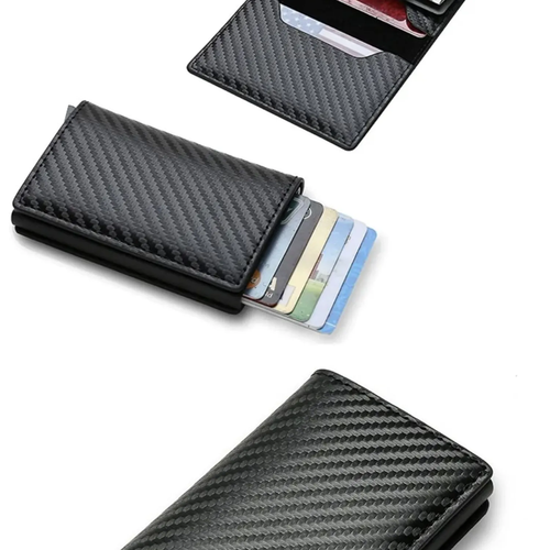 Billetera Antirrobo Slim de Fibra de Carbono con Protección RFID