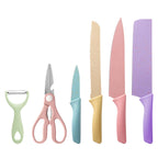 Juego de Cuchillos de Cocina Multicolor – Set de 6 Piezas con Revestimiento Antiadherente