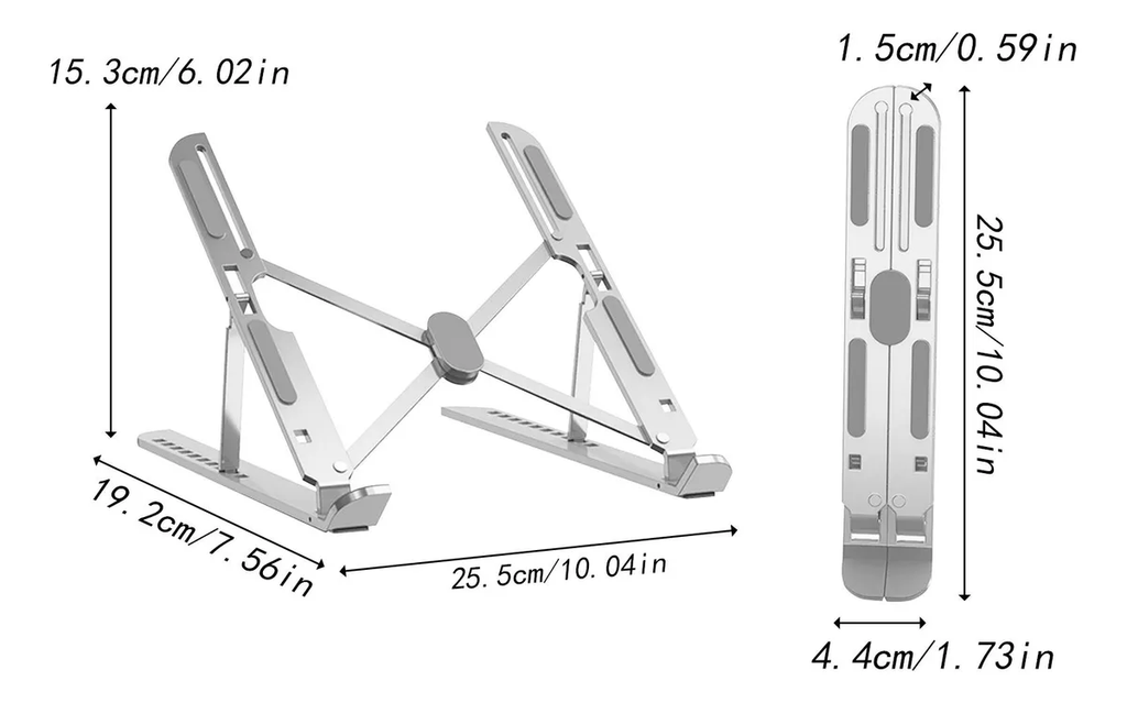 Soporte Ergonómico Ajustable para Laptop – Aluminio Plegable