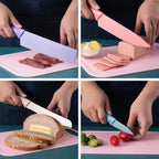 Juego de Cuchillos de Cocina Multicolor – Set de 6 Piezas con Revestimiento Antiadherente