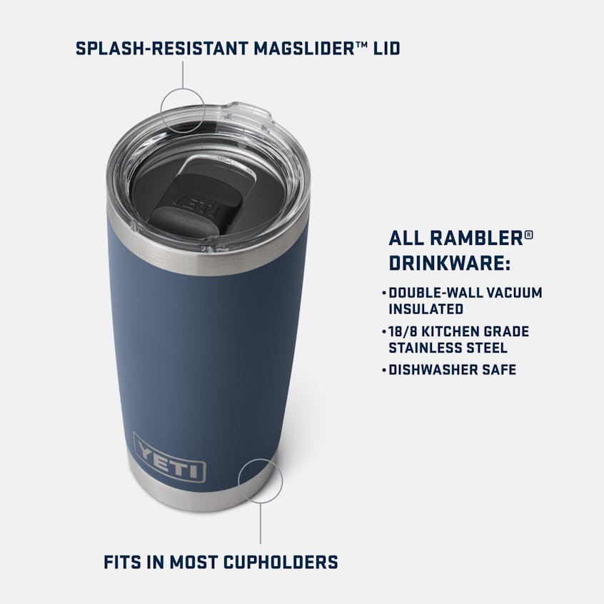 YETI RAMBLER® VASO DE 20 OZ (600 ML)  CON TAPA MAGSLIDER™
